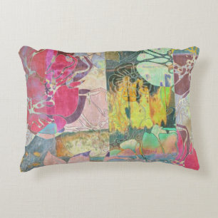 Almofada Decorativa Teste padrão floral do grunge da arte