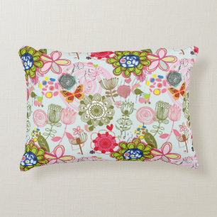 Almofada Decorativa Teste padrão floral no estilo retro 2