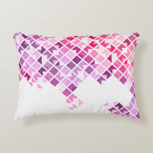 Almofada Decorativa Teste padrão geométrico do roxo, o cor-de-rosa &