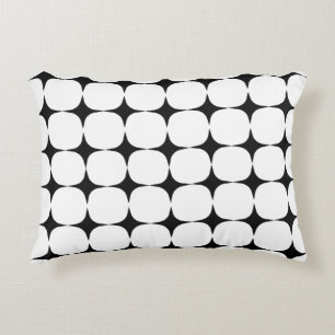 Almofada Decorativa Teste padrão preto e branco moderno do meio sécu