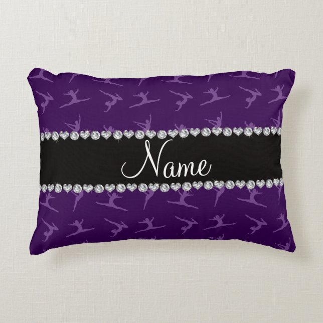 Almofada Decorativa Teste padrão roxo conhecido personalizado da (Frente)