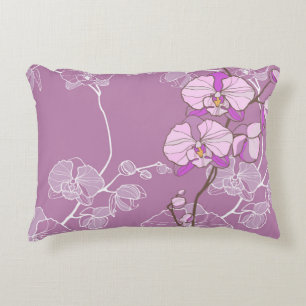 Almofada Decorativa Teste padrão roxo da orquídea