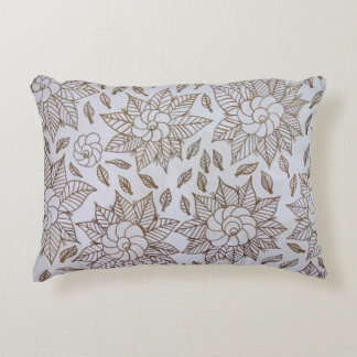 Almofada Decorativa Têxteis florais brancos e negros
