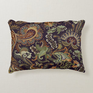 Almofada Decorativa Têxtil Colorido de Paisley: Design de Vintagem Étn