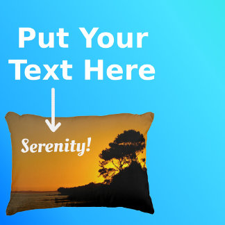 Almofada Decorativa Texto Fotográfico de Árvores Pretas de Silhueta do