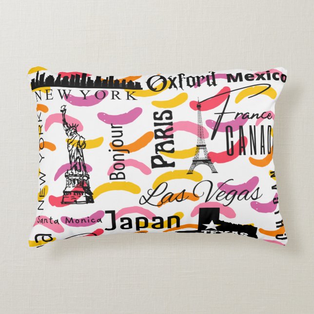 Almofada Decorativa Texto único abstrato design de pré-disquete modern (Frente)