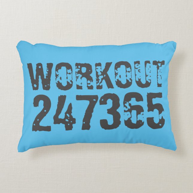 Almofada Decorativa Texto vestido e arranhado Workout 247365 azul (Frente)