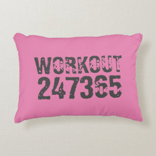 Almofada Decorativa Texto vestido e arranhado Workout 247365 rosa