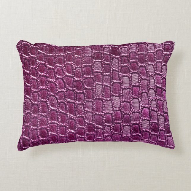 Almofada Decorativa Textura de couro roxo (Frente)