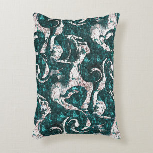 Almofada Decorativa Textura de manchas brancas misturadas em aquamarin