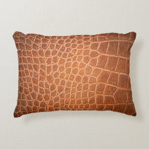 Almofada Decorativa Textura de pele castanha em couro para fundo