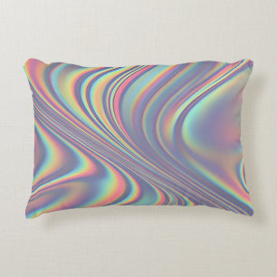 Almofada Decorativa Textura de Remoinho Holográfico Iridescente