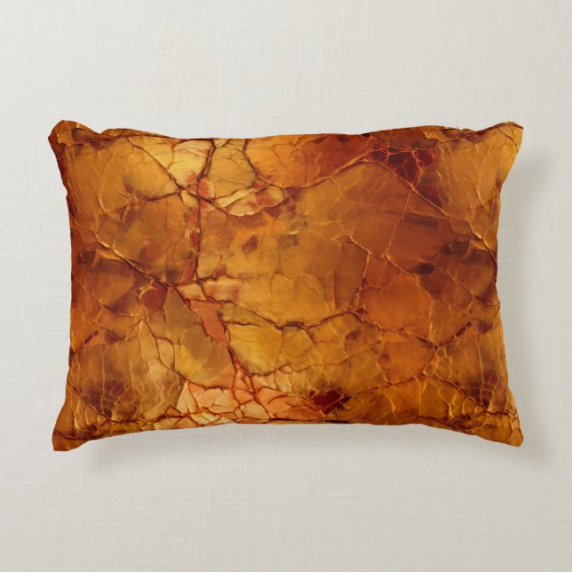 Almofada Decorativa Texturas rachadas castanhas ouros (Frente)