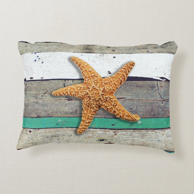 Almofada Decorativa Theme Starfish Rustic Casamento (Verso)