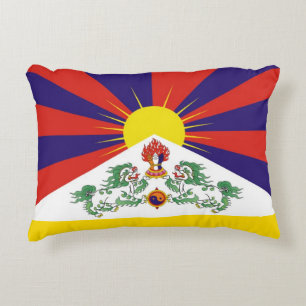 Almofada Decorativa Tibete e Leões de Neve, Bandeira - Himalaias
