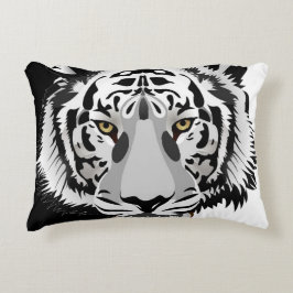 Almofada Decorativa Tigre Branco Preto