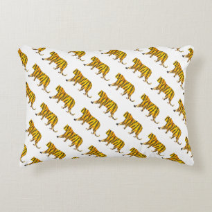Almofada Decorativa Tigre Impressão de preto e laranja