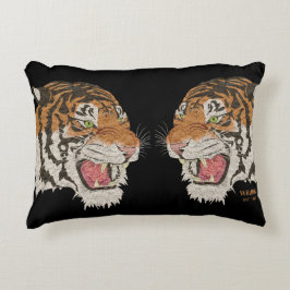 Almofada Decorativa Tigres de combate tão irritados e amargos como os