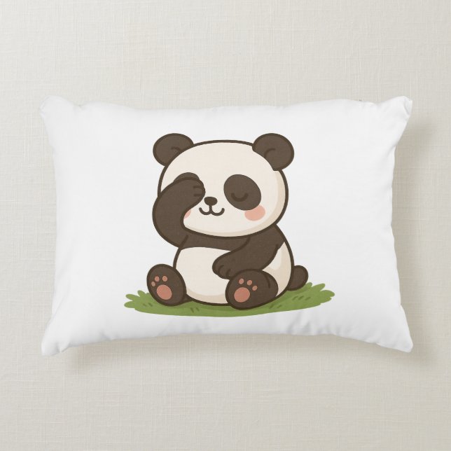 Almofada Decorativa Tímido Momento de Panda (Frente)