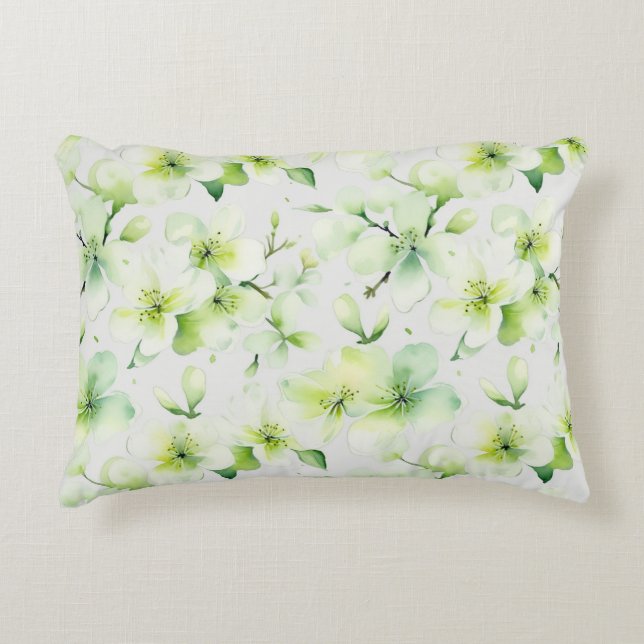 Almofada Decorativa Tinta Verde Floral Tie Dye (Frente)