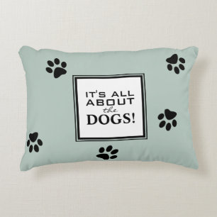 Almofada Decorativa Tipografia de Pata de Cachorro Fofa Amante de Cach