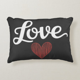 Almofada Decorativa Tipografia Minimalista Coração Amoroso Design Româ