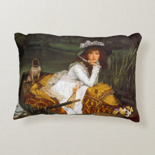 Almofada Decorativa Tissot "jovem senhora em um barco "