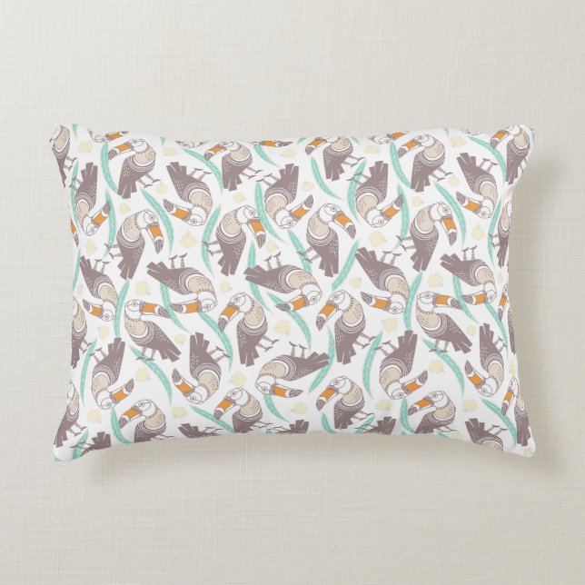 Almofada Decorativa Tócanos exóticos da moda (Frente)