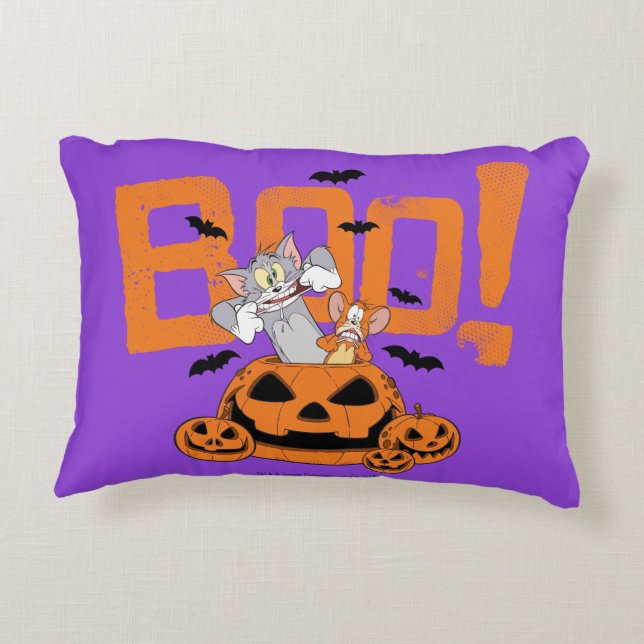 Almofada Decorativa Tom & Jerry | Boo Feliz Halloween (Verso)
