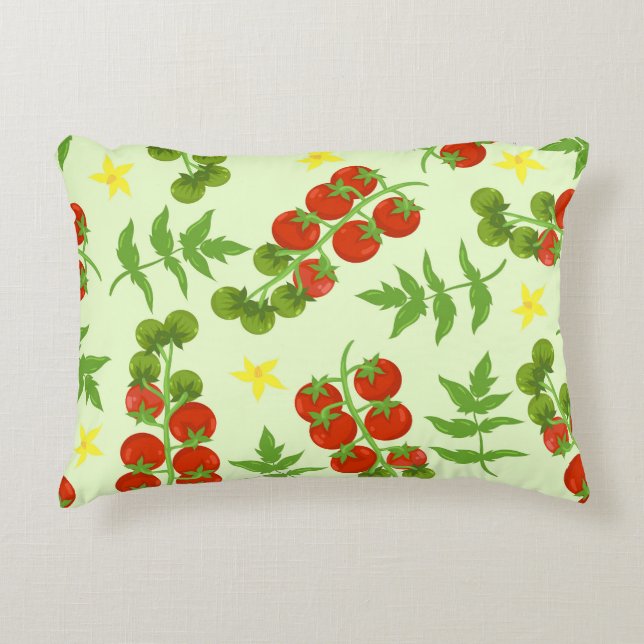 Almofada Decorativa Tomate Tango: Impressão de vegetais venenosos (Frente)