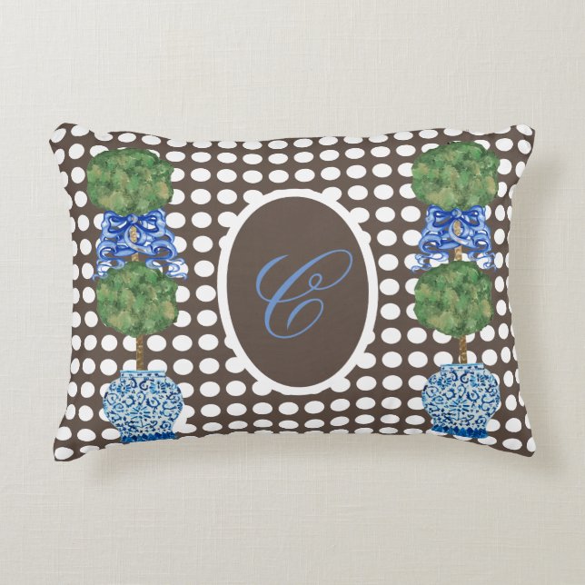 Almofada Decorativa Tópico de Jardim Chinoiserie Ginger Jar Jars (Frente)