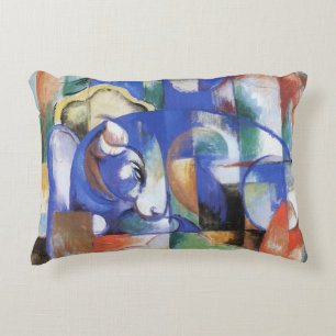 Almofada Decorativa Touro Mentiroso por Franz Marc, Arte Cubista Vinta