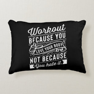 Almofada Decorativa Trabalhe Porque Você Ama A Motivação Do Seu Corpo