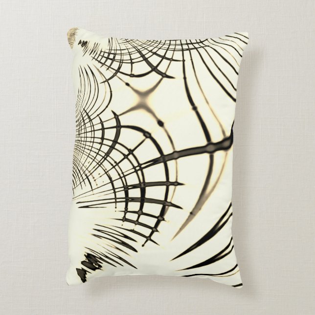 Almofada Decorativa Traços curvos do castanho-castanho-rosado ou do cá (Verso(Vertical))