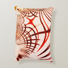 Almofada Decorativa Traços curvos em castanho-vermelho cruzado, efeito
