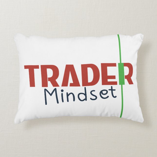 Almofada Decorativa Trader Mindset – Discipline, Focus, Trading Psycho (Frente)