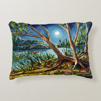Almofada Decorativa Travesseira de Acensto de Aquarela do Bosque Notur