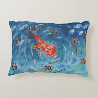 Almofada Decorativa Travesseira de Acento de Peixe Koi Pacífico em Aqu