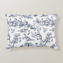 Travesseira Decorativa Toile Azul Vintage | Countr