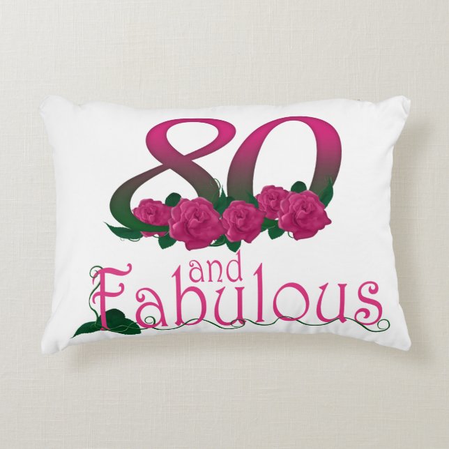 Almofada Decorativa travesseiro 16" do acento do aniversário do 80 X12 (Frente)