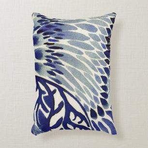Almofada Decorativa Travesseiro abstrato do acento da aguarela do azul