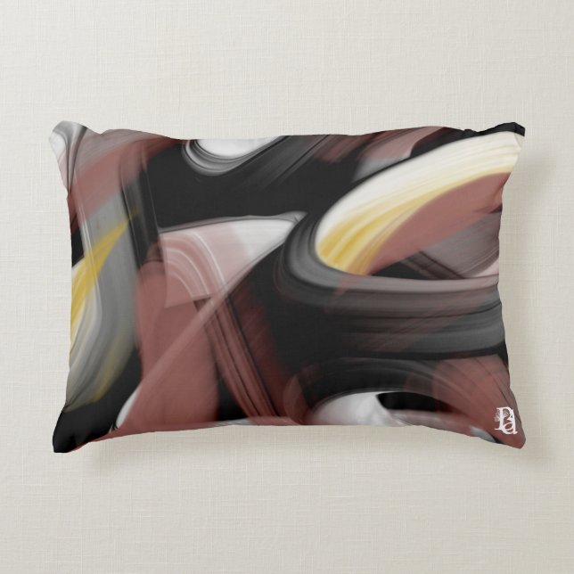 Almofada Decorativa Travesseiro Abstrato Trend Interior Decor Preto (Frente)