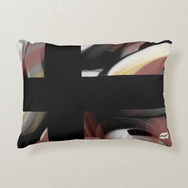 Almofada Decorativa Travesseiro Abstrato Trend Interior Decor Preto (Frente)