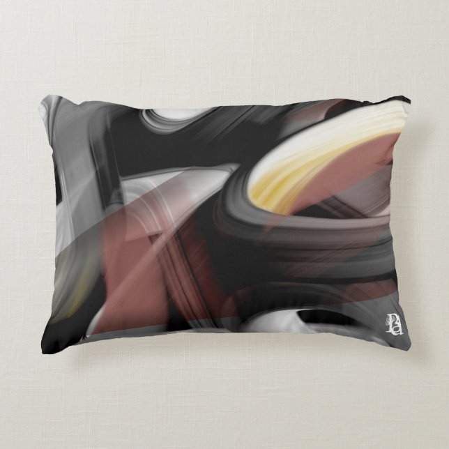 Almofada Decorativa Travesseiro Abstrato Trend Interior Decor Preto (Frente)