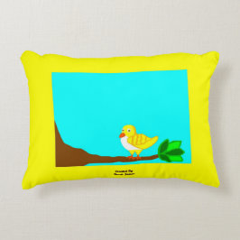 Almofada Decorativa Travesseiro amarelo do acento do pássaro do bom