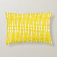 Travesseiro Amarelo e Branco com Bolinhas