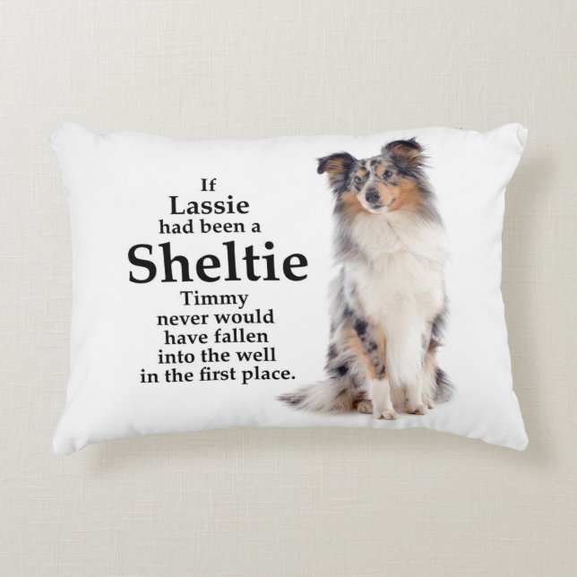 Almofada Decorativa Travesseiro azul da Sheltie Merle do Timmy (Frente)