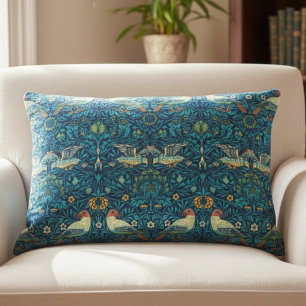 Almofada Decorativa Travesseiro Azul William Morris Art Birds