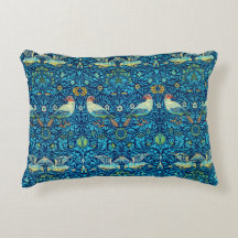 Travesseiro Azul William Morris Art Birds