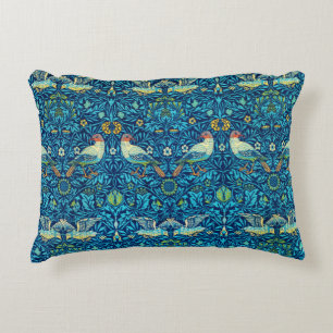 Almofada Decorativa Travesseiro Azul William Morris Art Birds